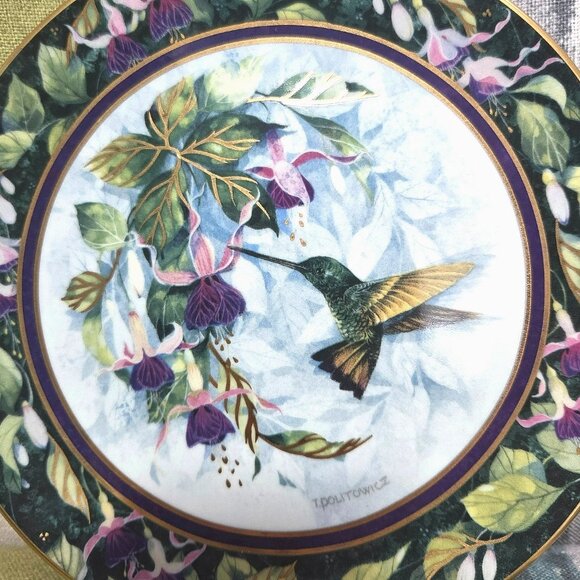 Royal Doulton The Berylline Hummingbird Signed T Politowicz LE Plate Collectible - Picture 6 of 7